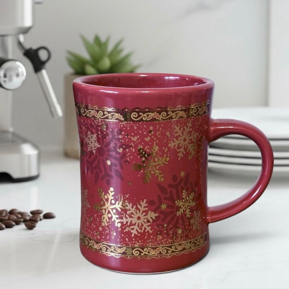Peet’s Coffee Red Snowflake Holiday BIA Mug